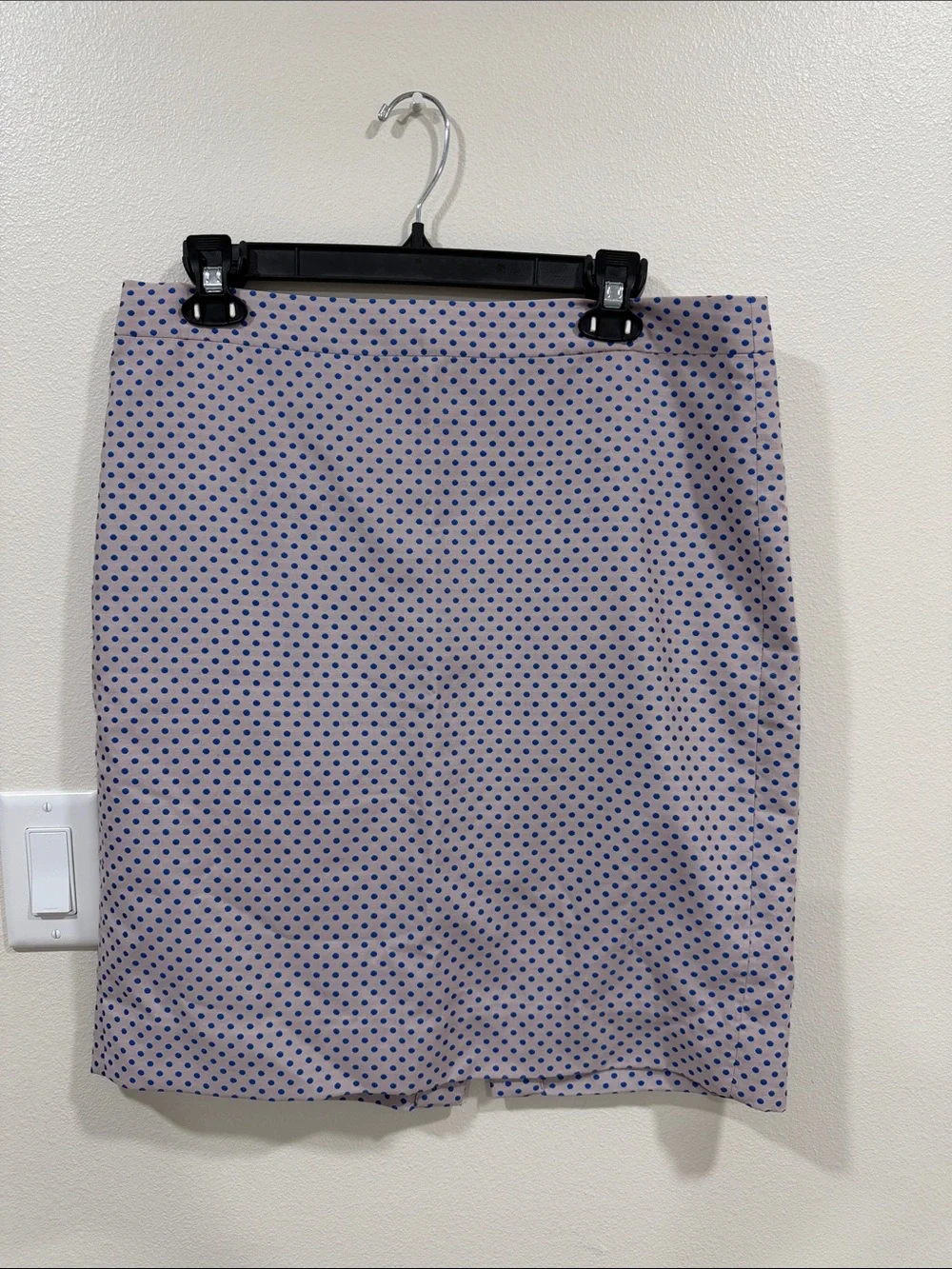 J. Crew grey and blue polka dot skirt